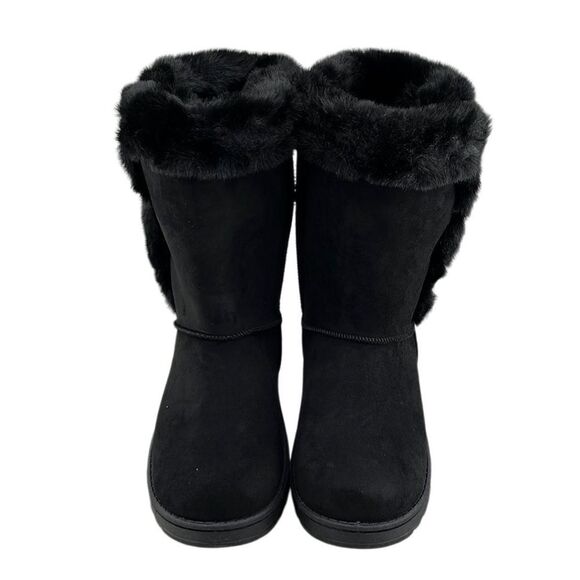 Women’s Black Cozy Abigail Faux-Fur Winter Boots Size 9 - Picture 2 of 9
